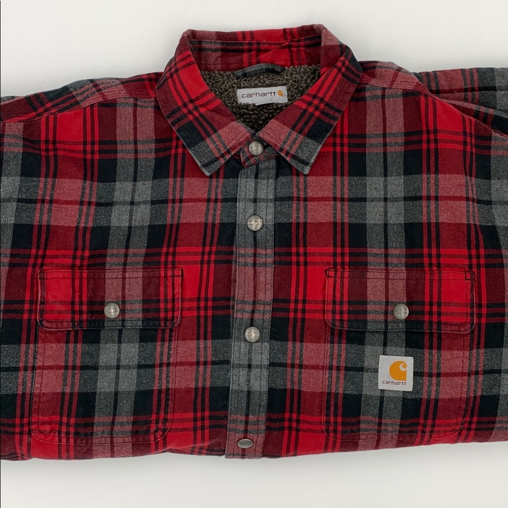 Carhartt Hubbard Flannel Sherpa Lined Shirt Jacket